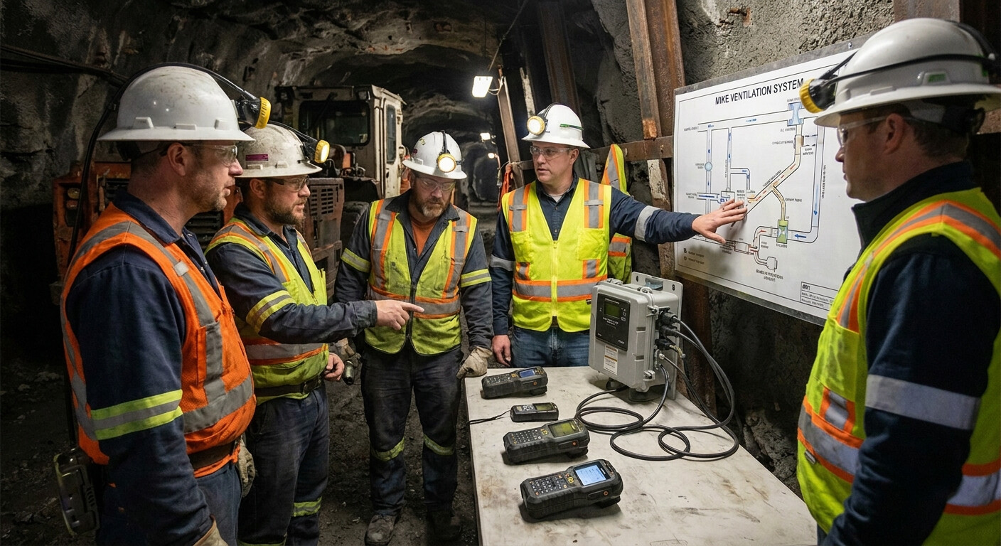 Atmospheric monitoring system for active mines safety and maintenance