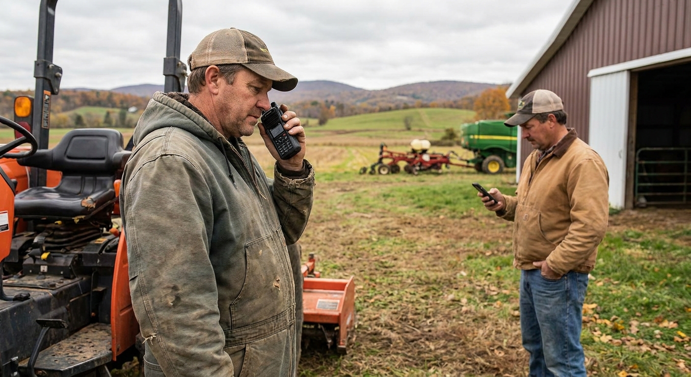 Two-way radios and cell phones compared for farm communication