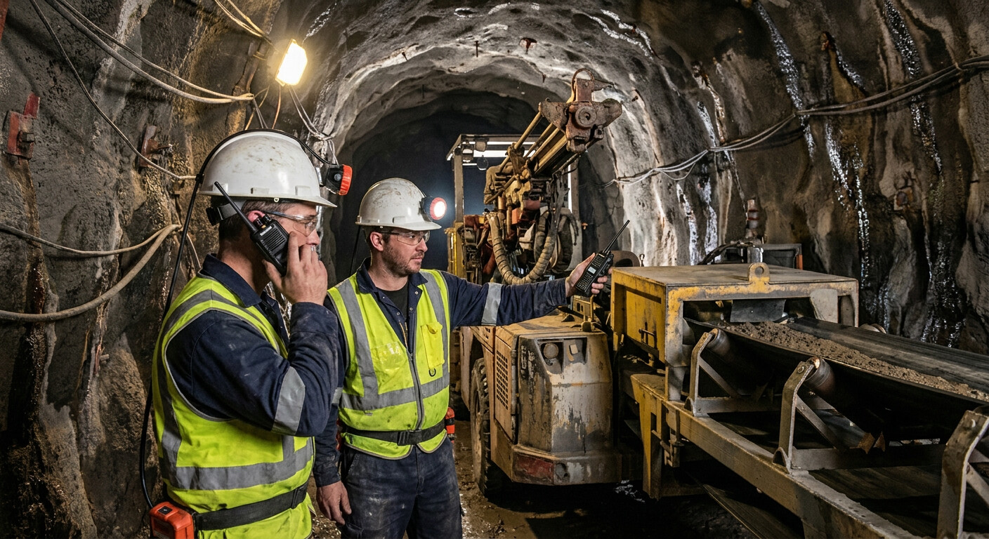 Two way radios designed for underground mining with safety features