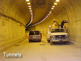 Lighted Mining Tunnel with Cars